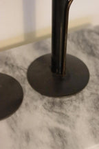 Pair of Vintage Swedish Sculptural Wrought Iron Candle Holders