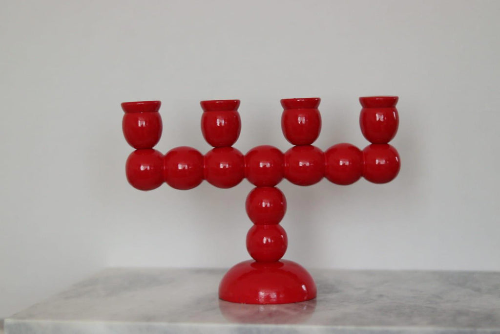Four-Arm Swedish Bobbin Candelabra