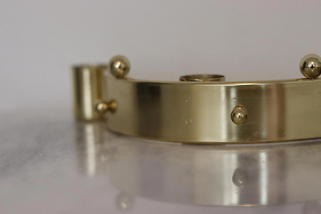 Modernist Style Curved Metal Candle Holder
