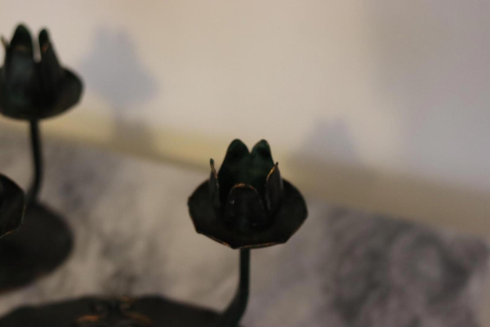 Pair of Swedish Vintage Candle Holders – Handcrafted Lotus-Style