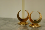 Pair of Mid-Century Swedish Brass Candle Holders by Arthur Pe Kolbäck