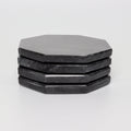 Angelo – Black Octagonal Large Natural Marble Coasters - set of 4 patinatwine