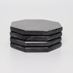 Angelo – Black Octagonal Large Natural Marble Coasters - set of 4 patinatwine