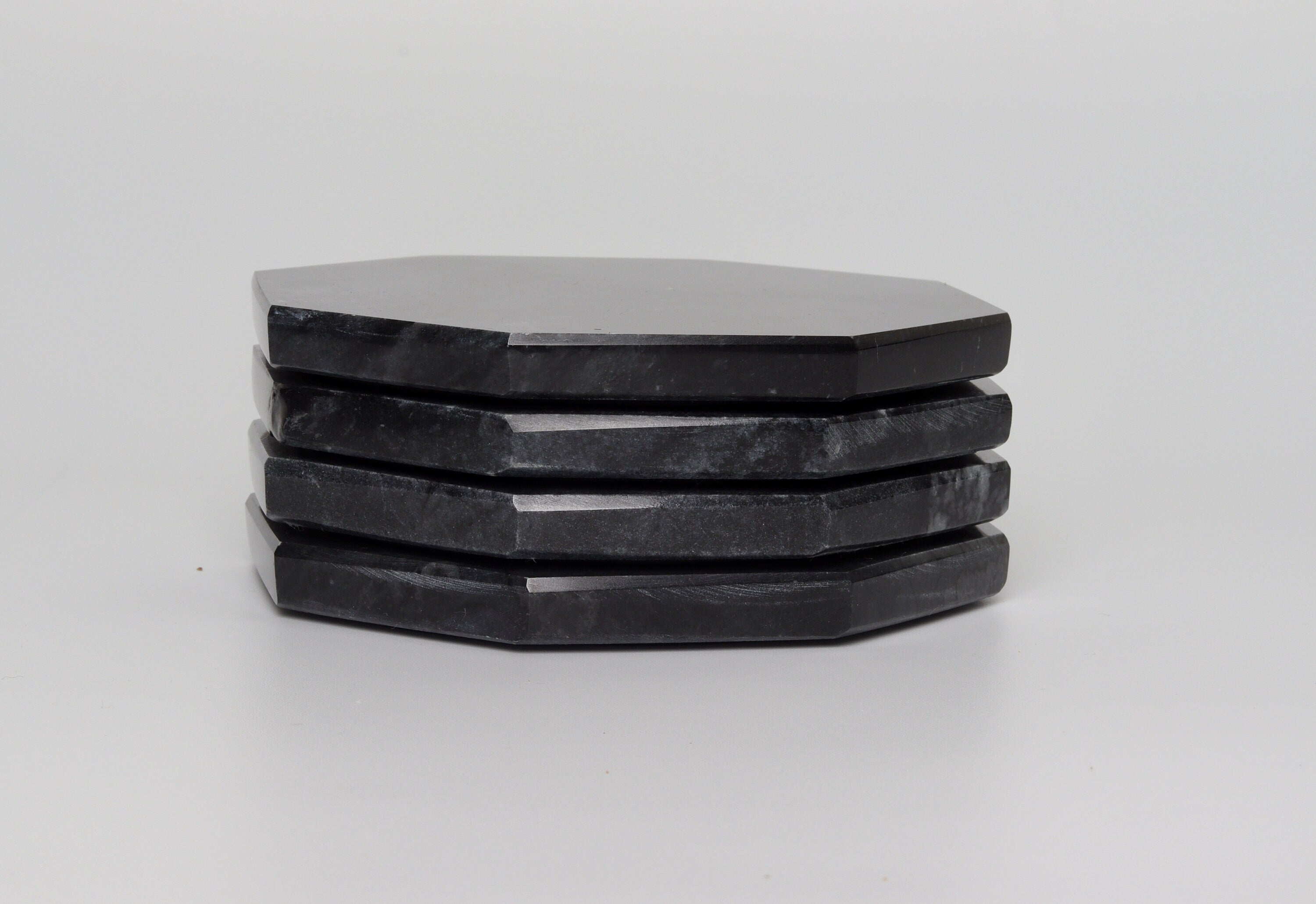 Angelo – Black Octagonal Large Natural Marble Coasters - set of 4 patinatwine