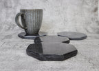 Angelo – Black Octagonal Large Natural Marble Coasters - set of 4 patinatwine