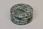 Gabriella – Chunky Indian Green Round Natural Marble Coasters - set of 4 patinatwine