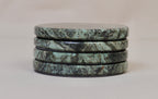 Gabriella – Chunky Indian Green Round Natural Marble Coasters - set of 4 patinatwine