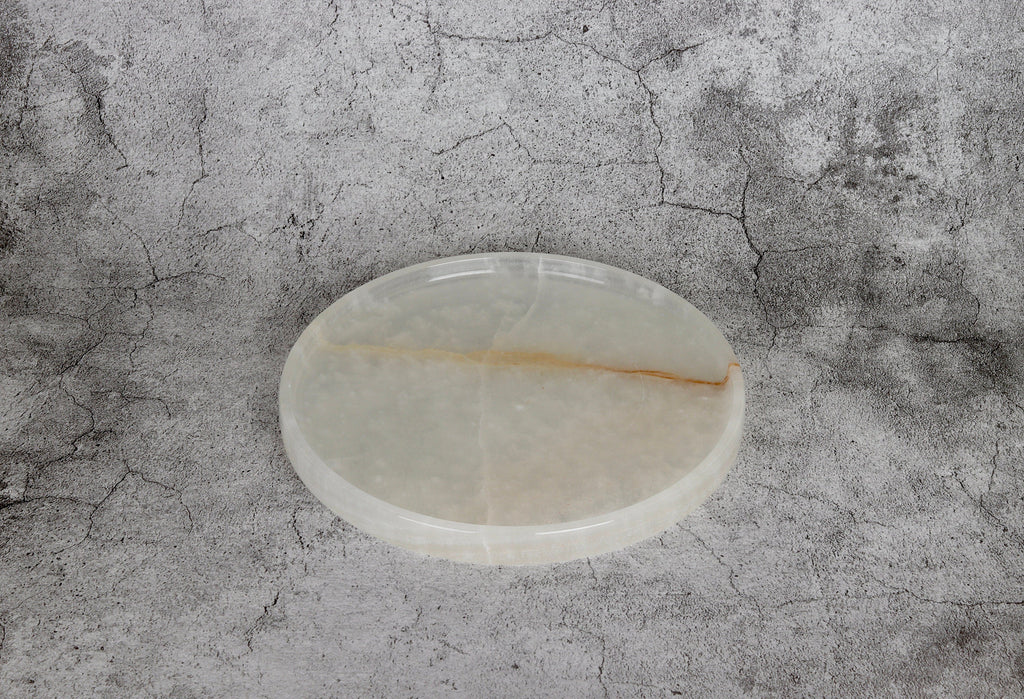 Gabriella – Round Onyx Tray  | W20cm H 2cm patinatwine