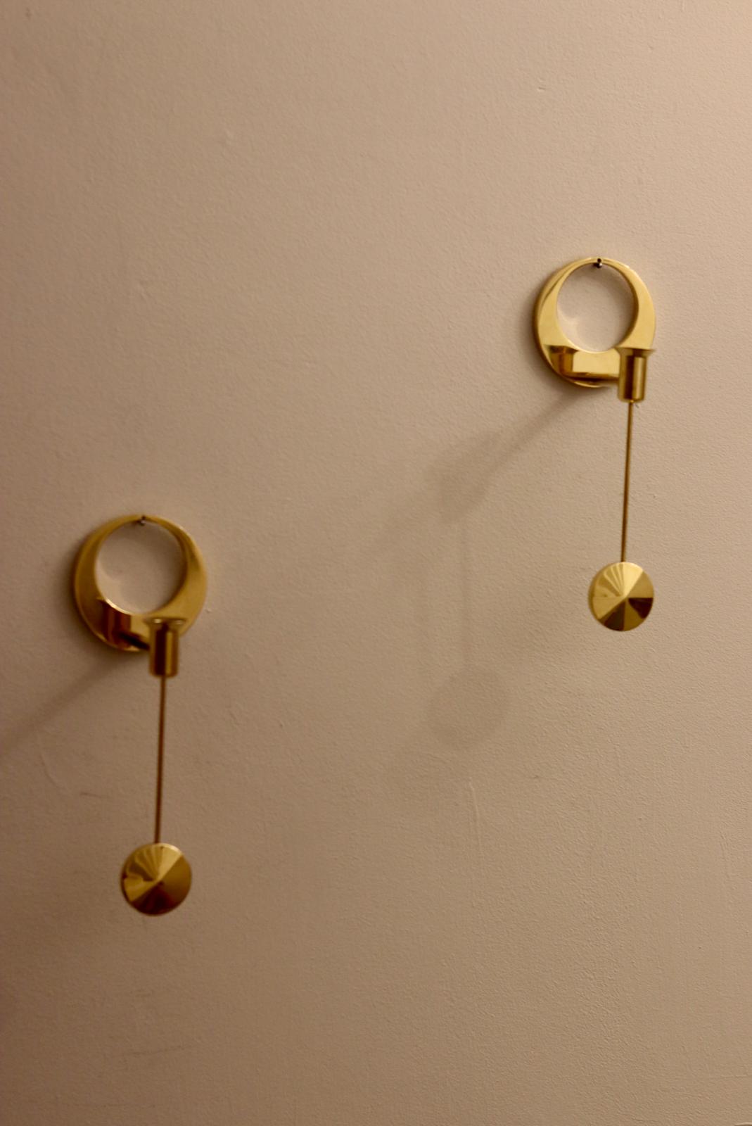 Pair of Vintage Swedish Brass sconces By Arthur Pe, Kolbäck