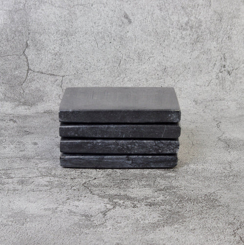 Madeji – Black Square Natural Marble Coasters - set of 4 patinatwine