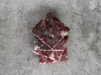 Madeji – Pink Square Natural Marble Coasters- set of 4 patinatwine