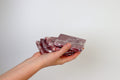 Madeji – Pink Square Natural Marble Coasters- set of 4 patinatwine