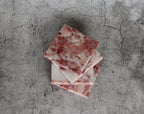 Madeji – Pink Square Natural Marble Coasters- set of 4 patinatwine