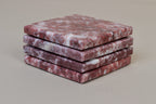Madeji – Pink Square Natural Marble Coasters- set of 4 patinatwine