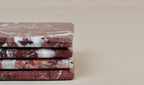 Madeji – Red Square Natural Marble Coasters - set of 4 patinatwine