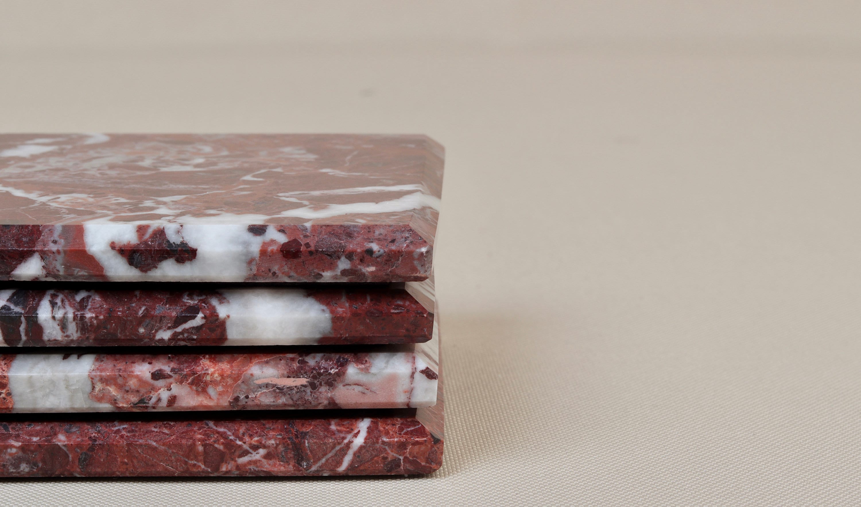 Madeji – Red Square Natural Marble Coasters - set of 4 patinatwine