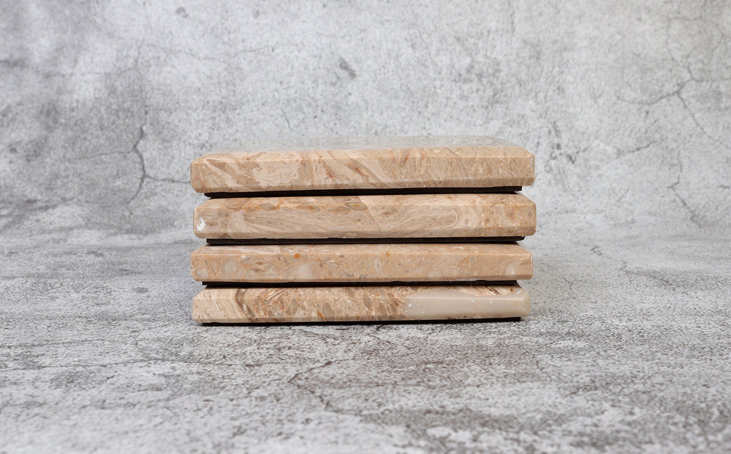 Madeji – Travertine Coasters - set of 4 patinatwine