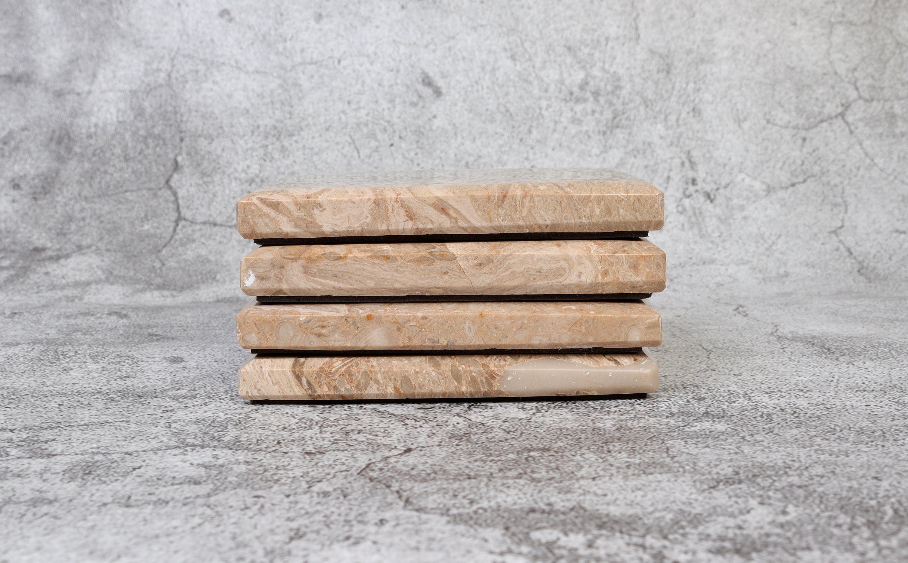 Madeji – Travertine Coasters - set of 4 patinatwine