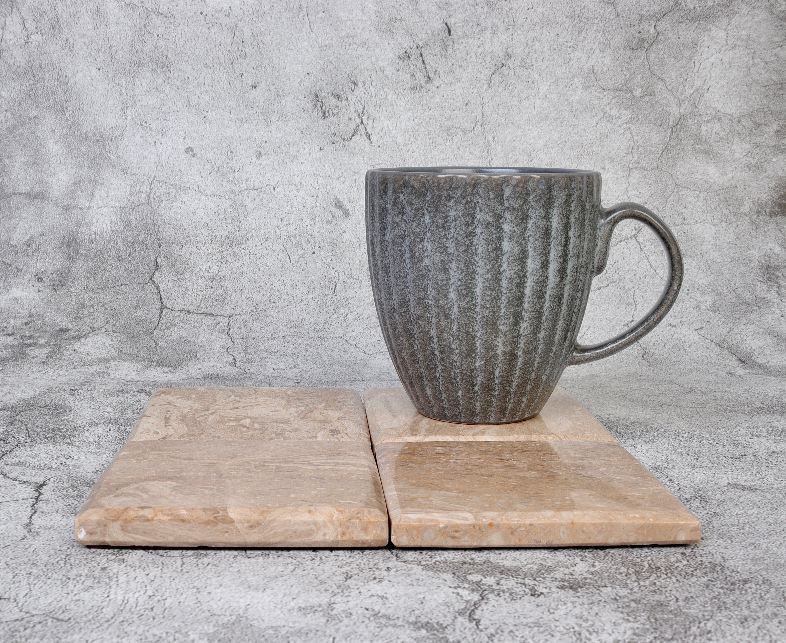 Madeji – Travertine Coasters - set of 4 patinatwine