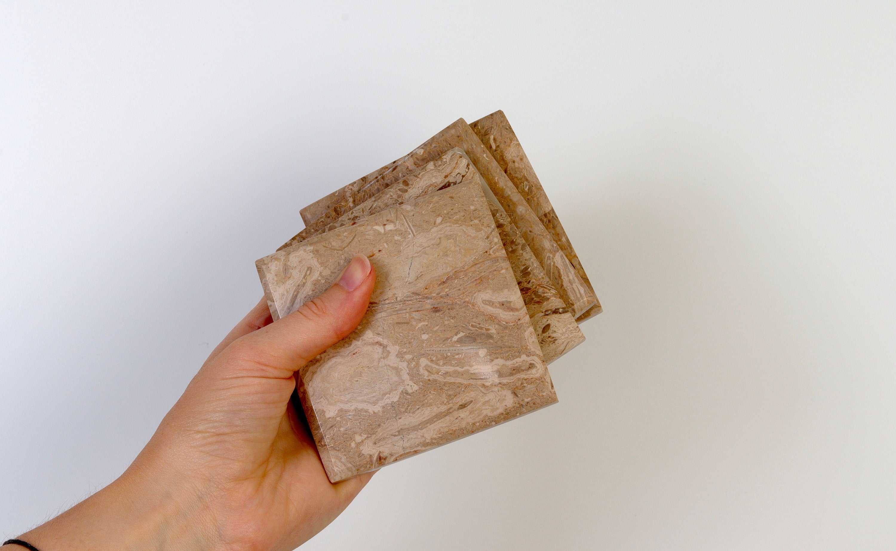 Madeji – Travertine Coasters - set of 4 patinatwine