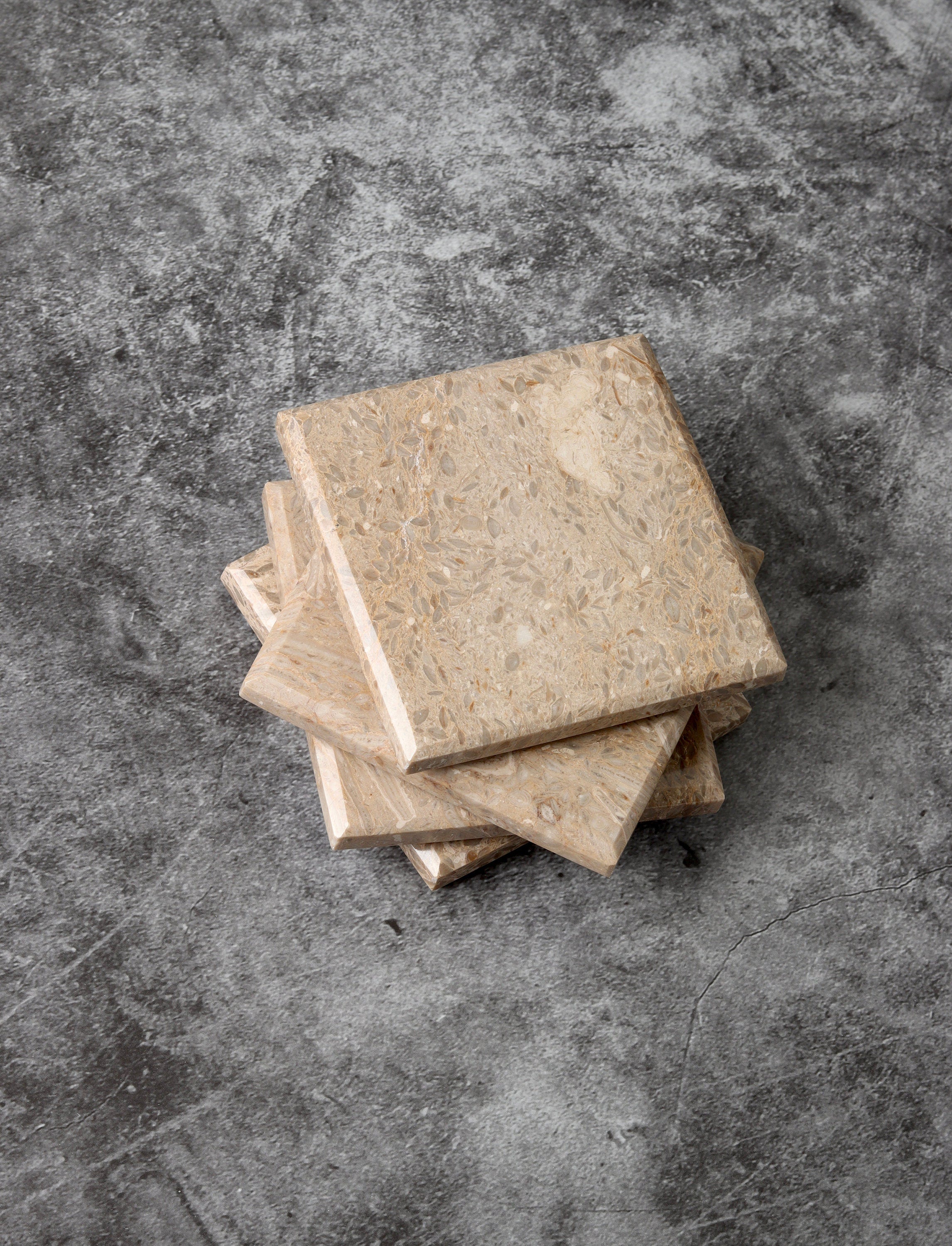 Madeji – Travertine Coasters - set of 4 patinatwine