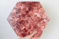Pink Hexagonal Natural Marble Serving Tray | 30 x 25 cm patinatwine