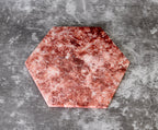 Pink Hexagonal Natural Marble Serving Tray | 30 x 25 cm patinatwine