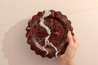 Serafina – Red Round Scallop Marble Tray  | W20cm H 2cm