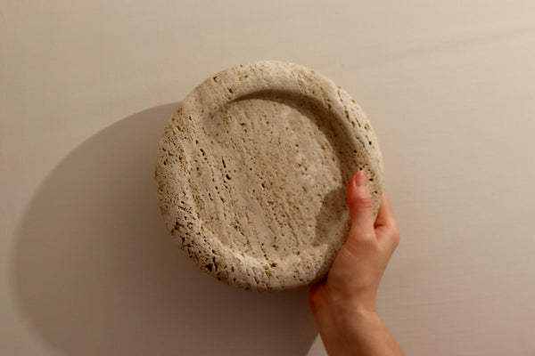Cecilia – Travertine Round Tray  | W20cm H 2cm