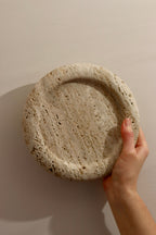 Cecilia – Travertine Round Tray  | W20cm H 2cm