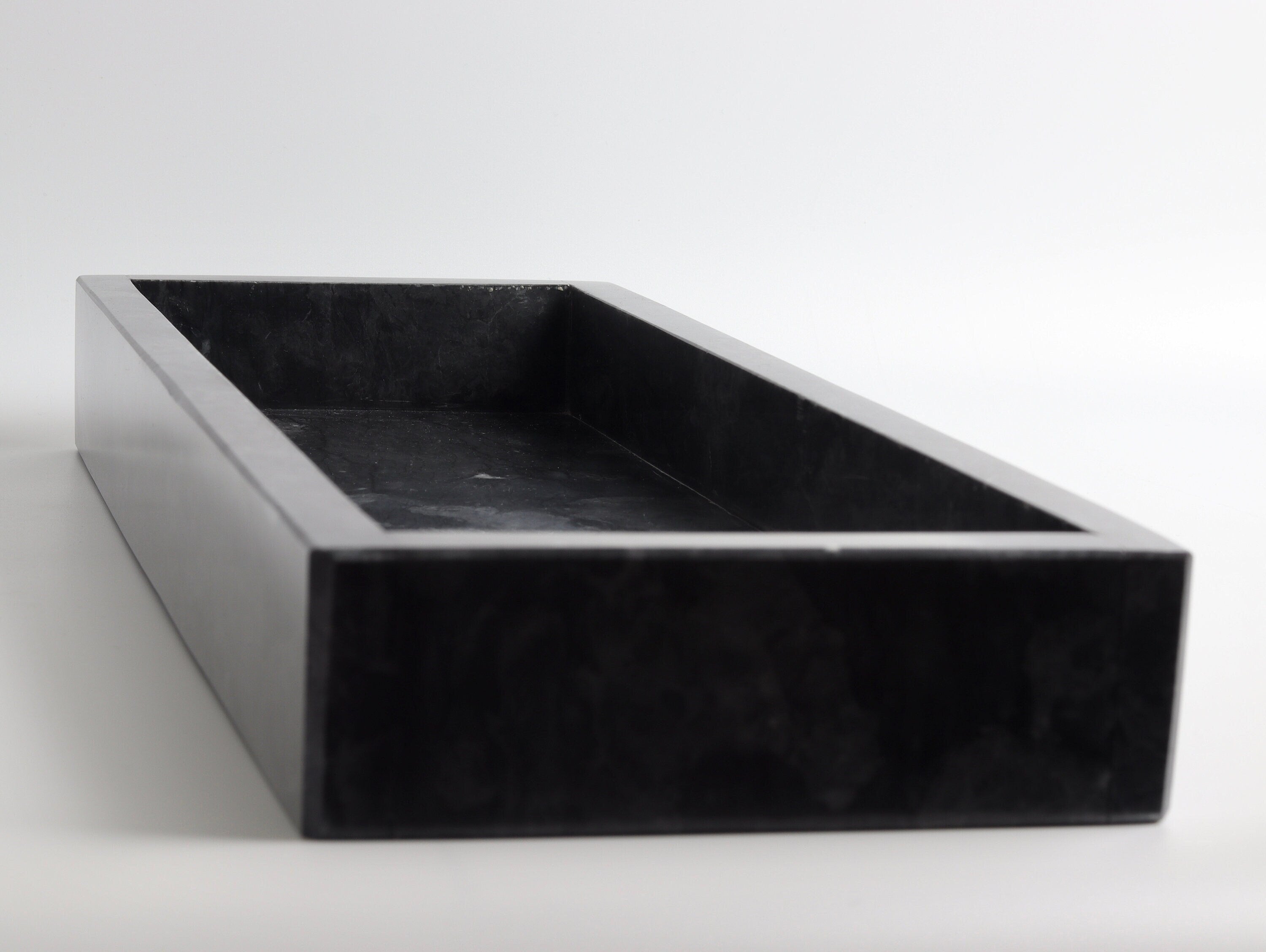 Salvatore – Black Rectangular Natural Marble Tray | L 30cm W 15cm H 5cm | 2.5kg approx. patinatwine