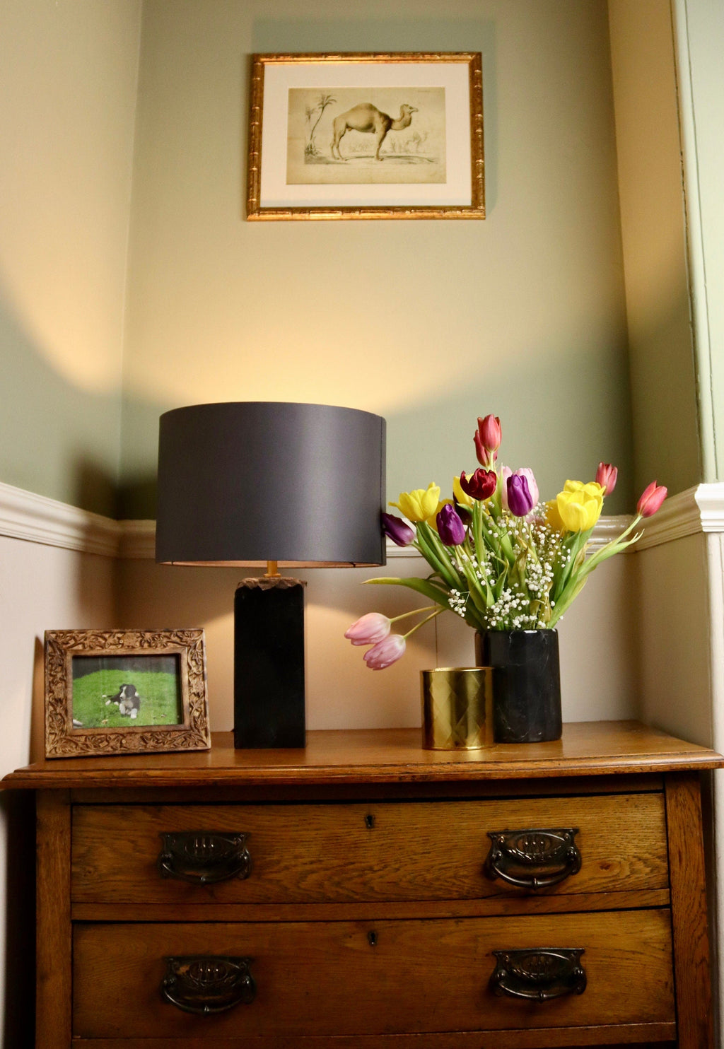 Salvatore – Natural Marble Lamp patinatwine