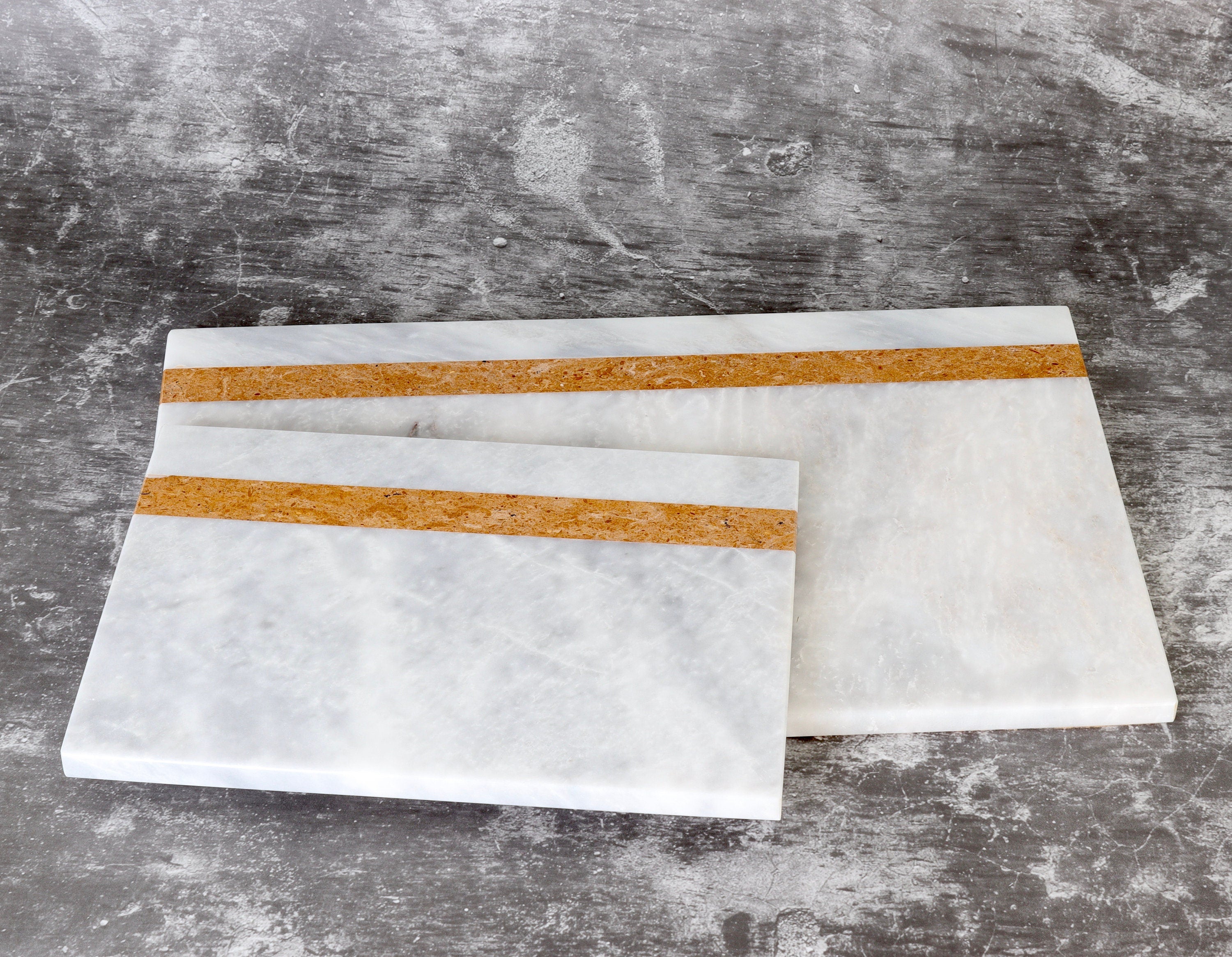 Salvatore – White Rectangular Natural Marble Serving Tray patinatwine