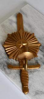 Pair of Mid-century Swedish Bronze Sconces "Knife in North Star"