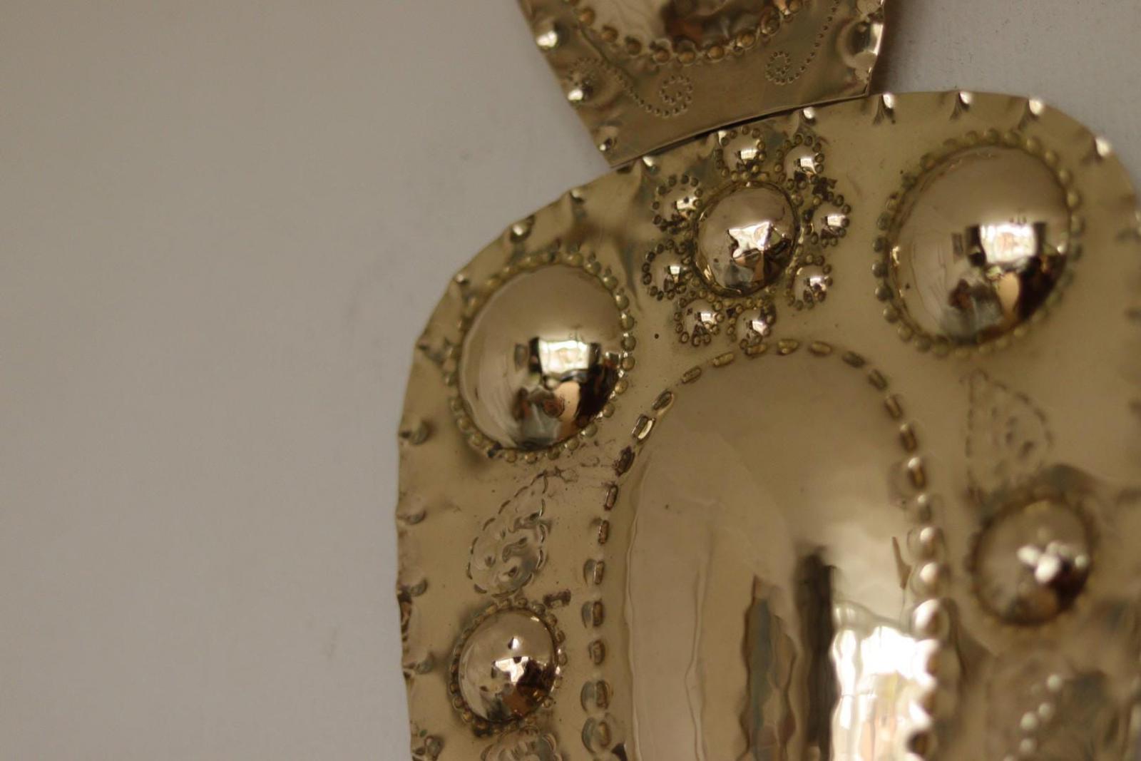 SINGLE Mid Century Swedish Brass Sconce