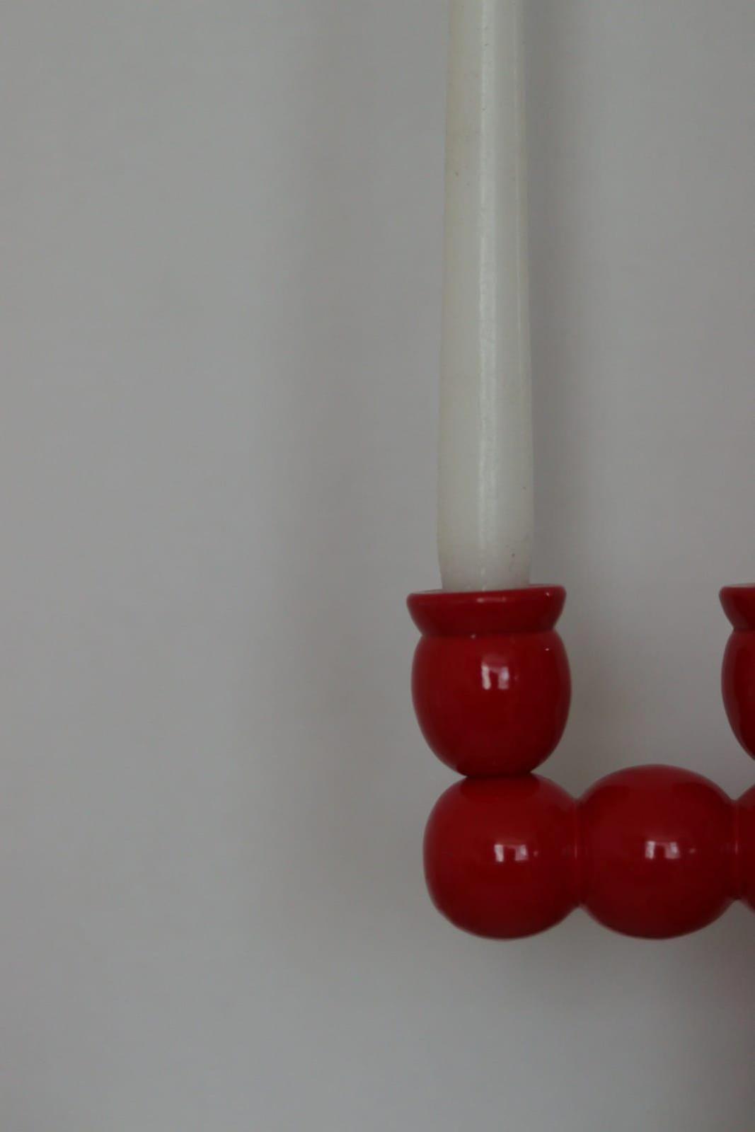 Four-Arm Swedish Bobbin Candelabra