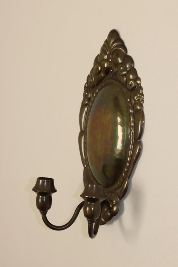 Baroque Style Large Mid-Century Brass Swedish Sconce by Skultuna