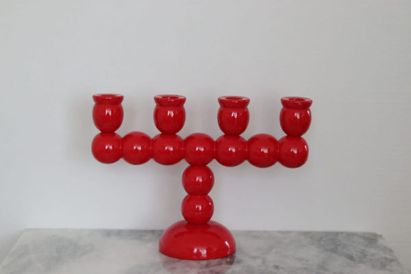 Four-Arm Swedish Bobbin Candelabra