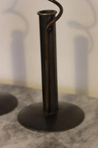 Pair of Vintage Swedish Sculptural Wrought Iron Candle Holders
