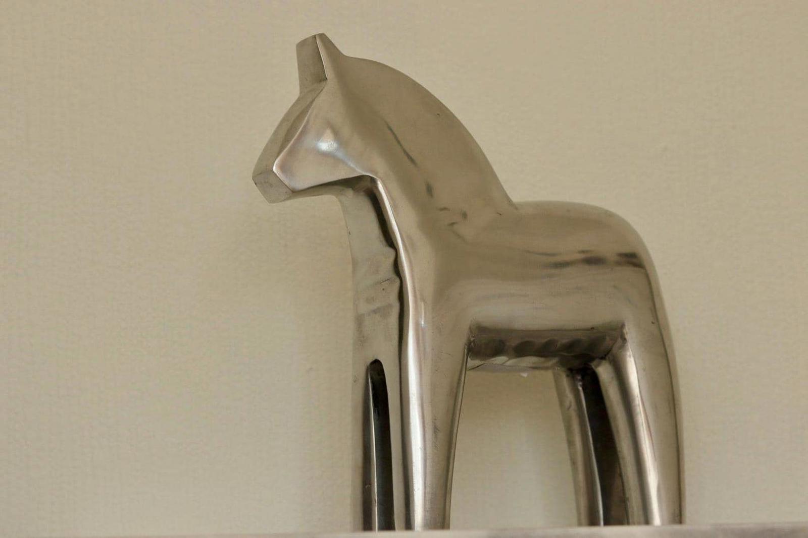 Swedish Vintage Pewter/Chrome Dala Horse