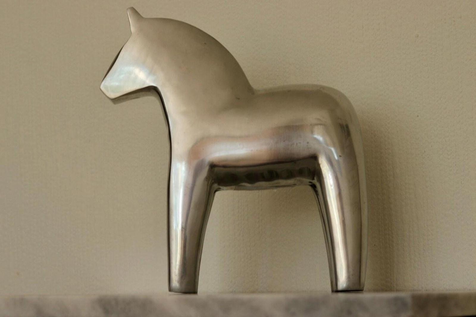 Swedish Vintage Pewter/Chrome Dala Horse