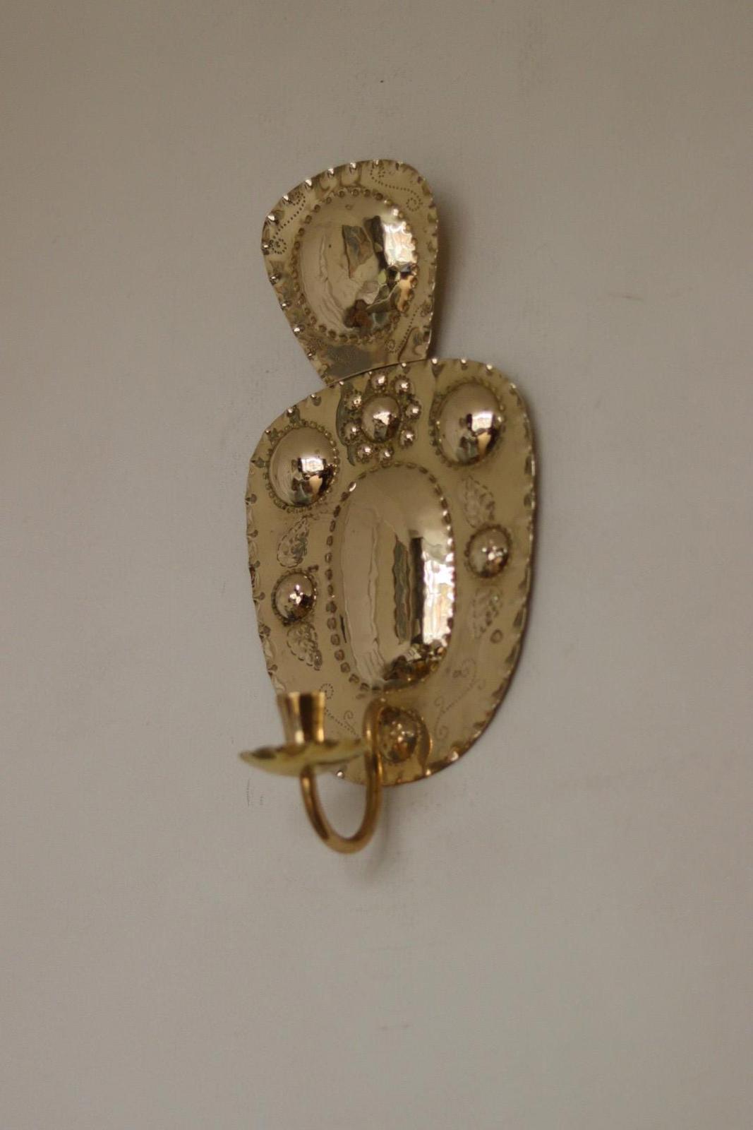 SINGLE Mid Century Swedish Brass Sconce