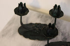 Pair of Swedish Vintage Candle Holders – Handcrafted Lotus-Style