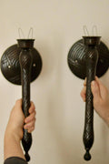 Vintage Pair of Sconces with Black Coating
