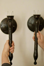 Vintage Pair of Sconces with Black Coating