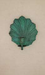 SINGLE Mid Century Swedish Brass Sconce in Verdigris Finish