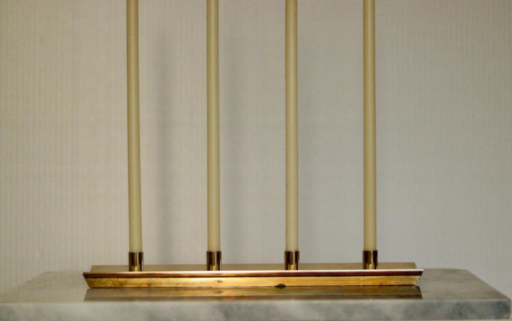 Mid-Century Swedish Brass Candelabra by Pierre Forsell for Skultuna