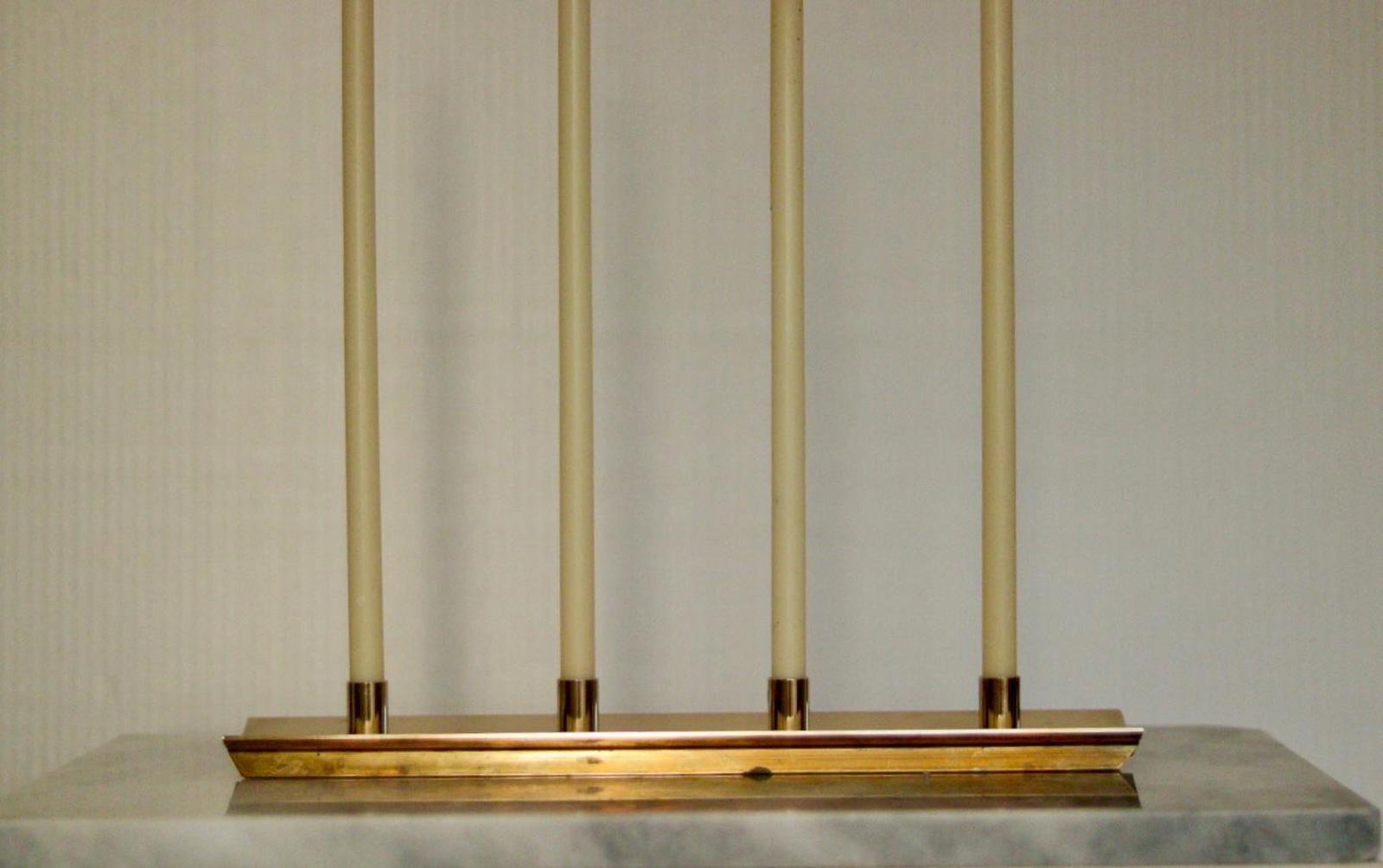 Mid-Century Swedish Brass Candelabra by Pierre Forsell for Skultuna