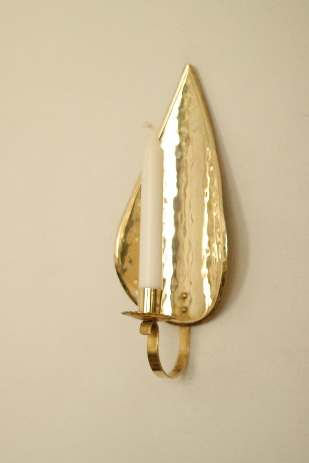 SINGLE Mid Century Swedish Brass Sconce