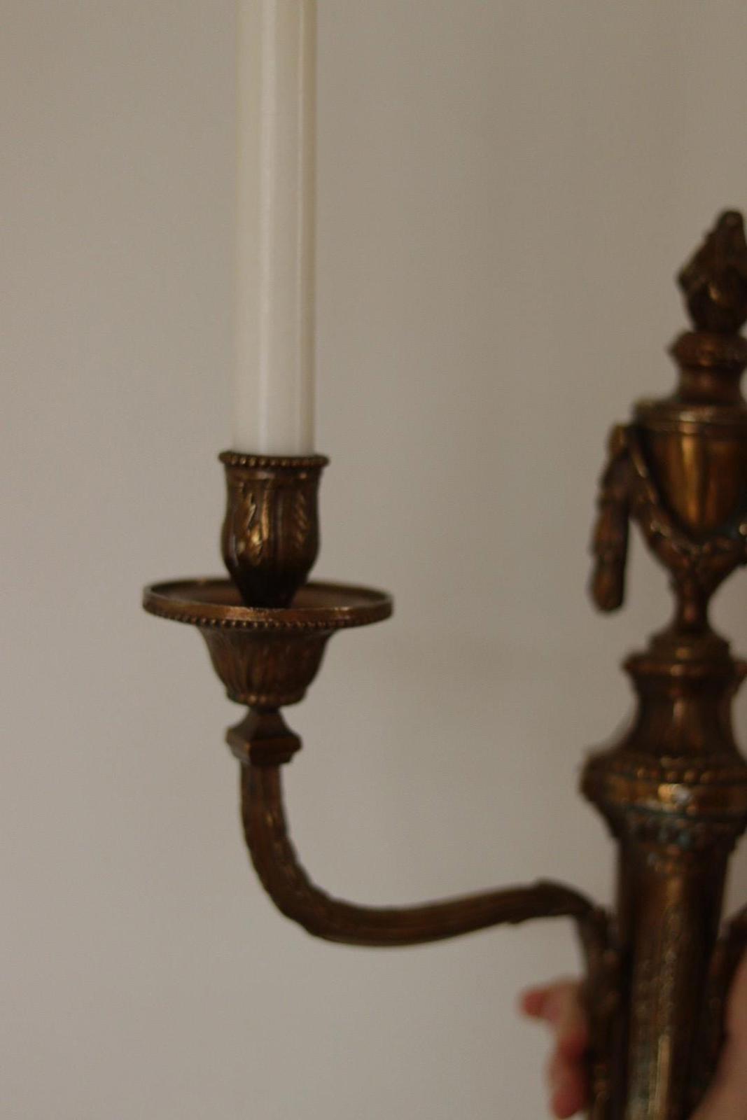 SINGLE Mid Century  Gustavian Style Brass Sconce